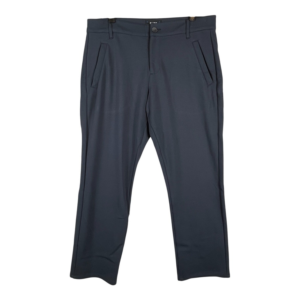 Paige Mens 32 Pants Deep Anchor Navy Classic Fit Stretch Straight Zipper Pockets